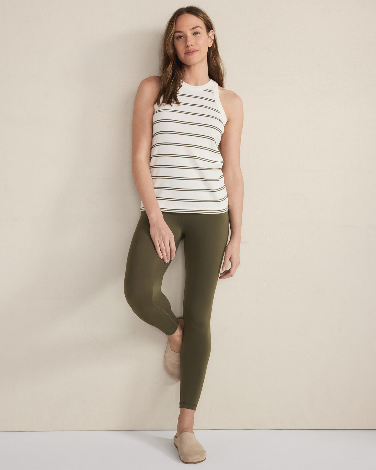 ORGANIC COTTON DOUBLE STRIPE RACERBACK TANK