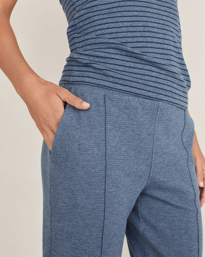 COTTON BLEND OTTOMAN RIB TAPERED PANTS