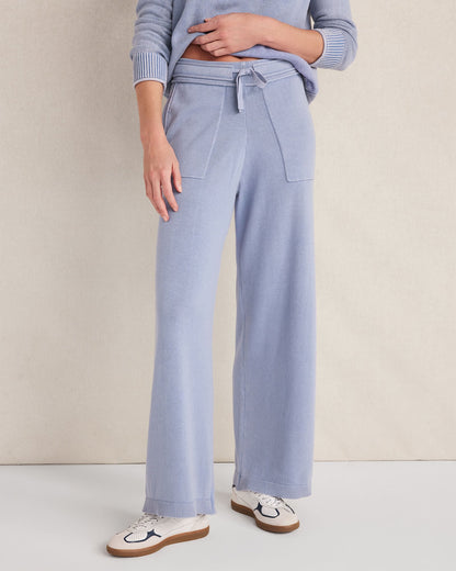 ORGANIC COTTON KNIT WIDE LEG PANTS