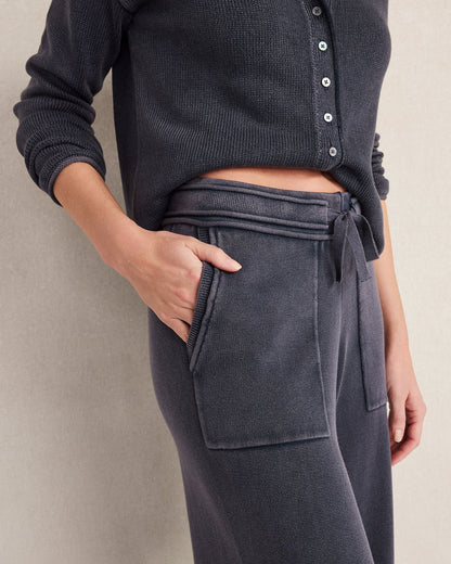 ORGANIC COTTON KNIT WIDE LEG PANTS