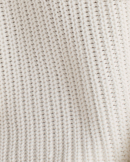 ORGANIC COTTON SHAKER STITCH ROLL NECK SWEATER