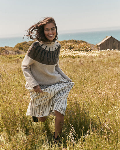 CASHMERE FAIRISLE MOCK NECK SWEATER