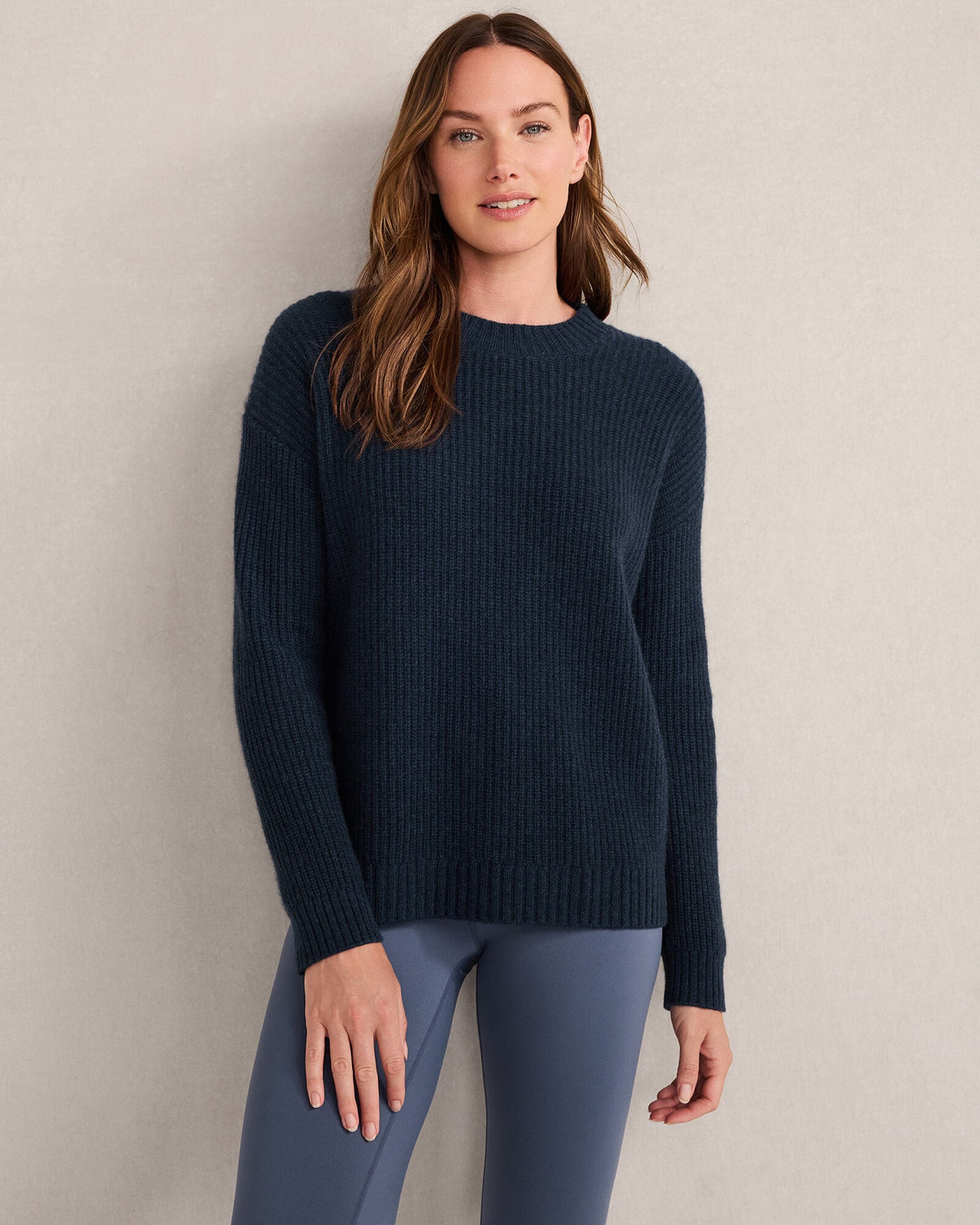 CASHMERE SHAKER STITCH CREWNECK SWEATER