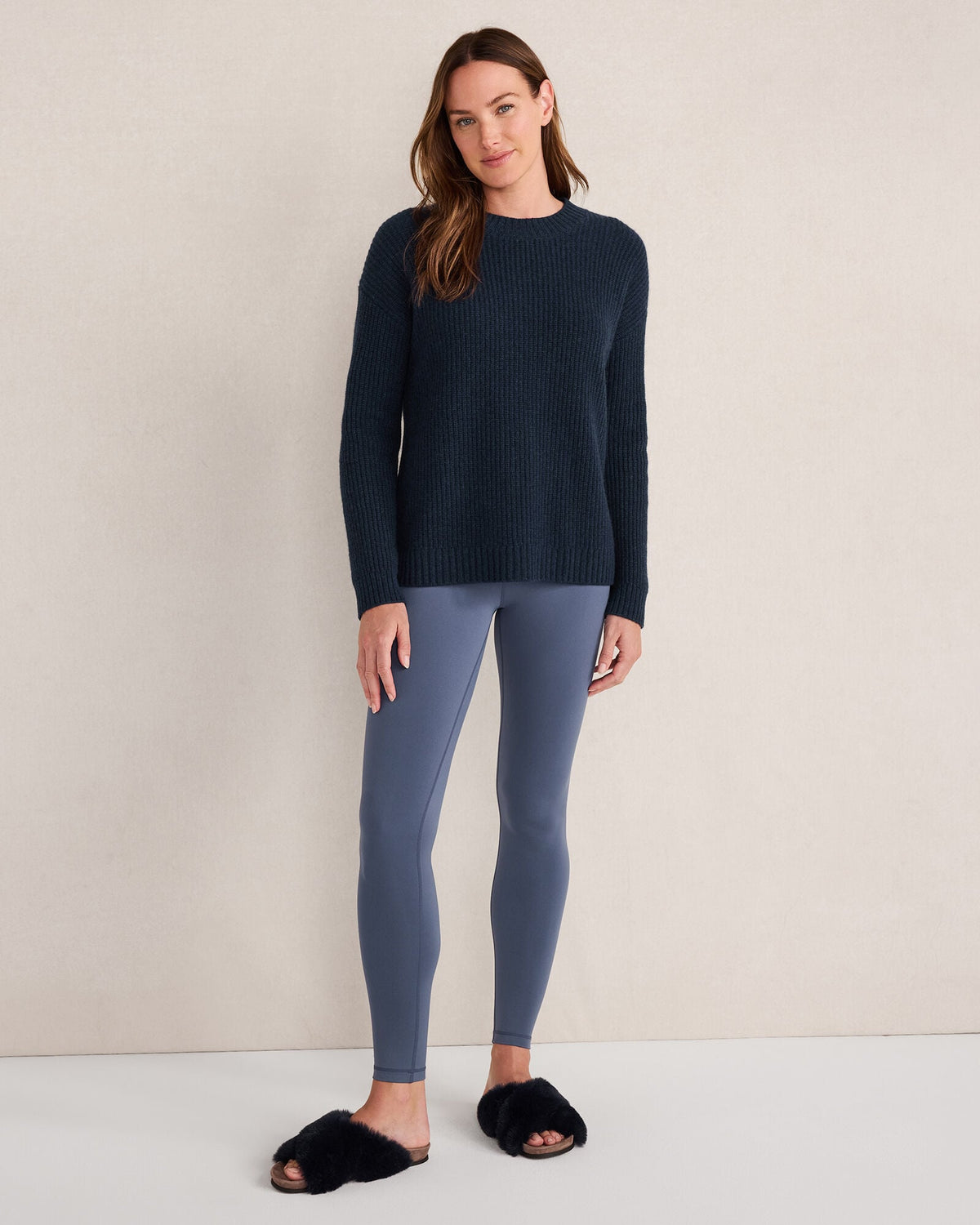 CASHMERE SHAKER STITCH CREWNECK SWEATER