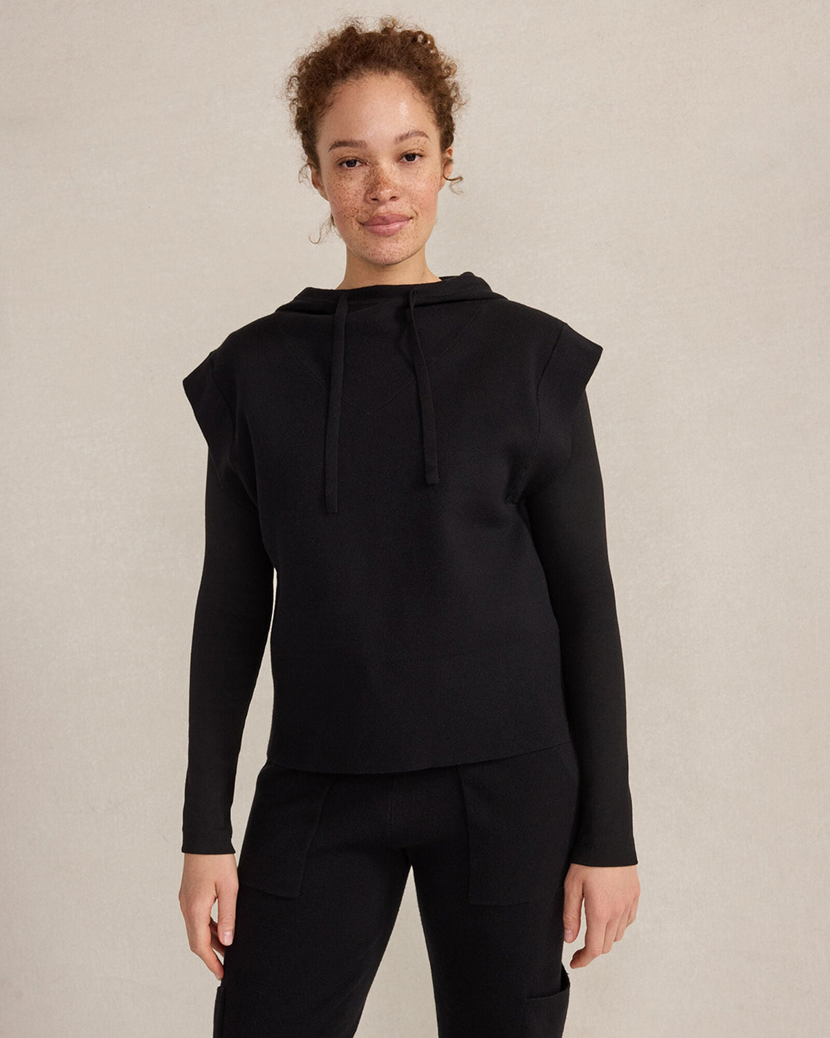 VISCOSE BLEND SLEEVELESS HOODIE