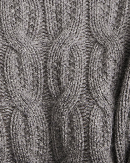 CASHMERE CABLE COLLARED SWEATER