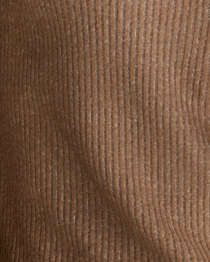 BRUSHED RIB KNIT DRAPE NECK TOP