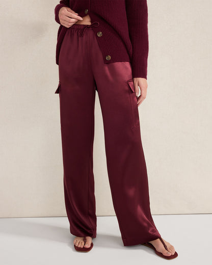 LUXE SILK CARGO PANTS
