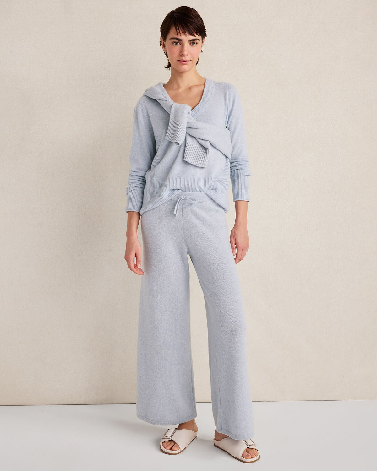 CASHMERE WIDE LEG PANTS