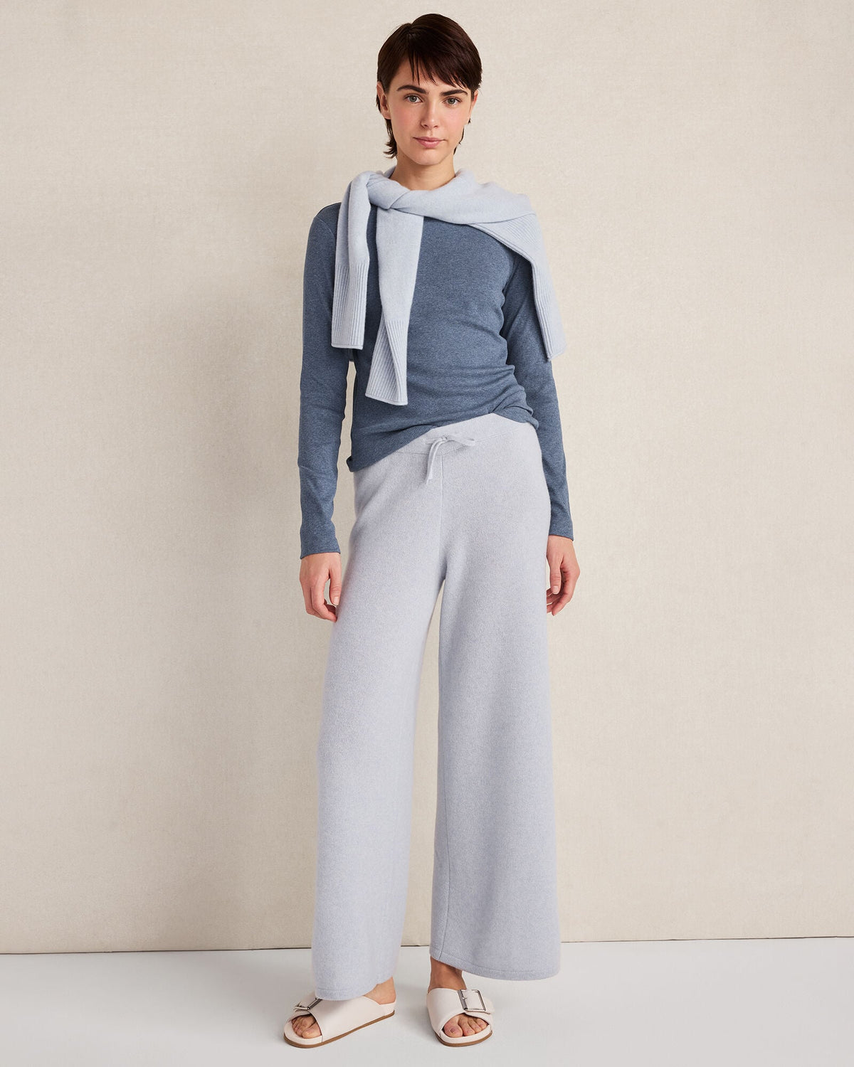 CASHMERE WIDE LEG PANTS