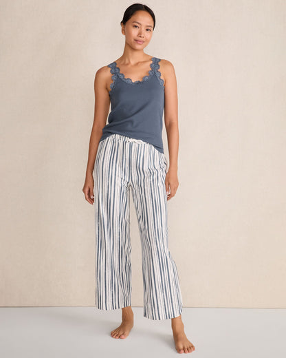 ORGANIC COTTON JERSEY PAINTED STRIPE PAJAMA PANTS