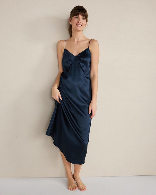 WASHABLE SILK PLEATED CHEMISE