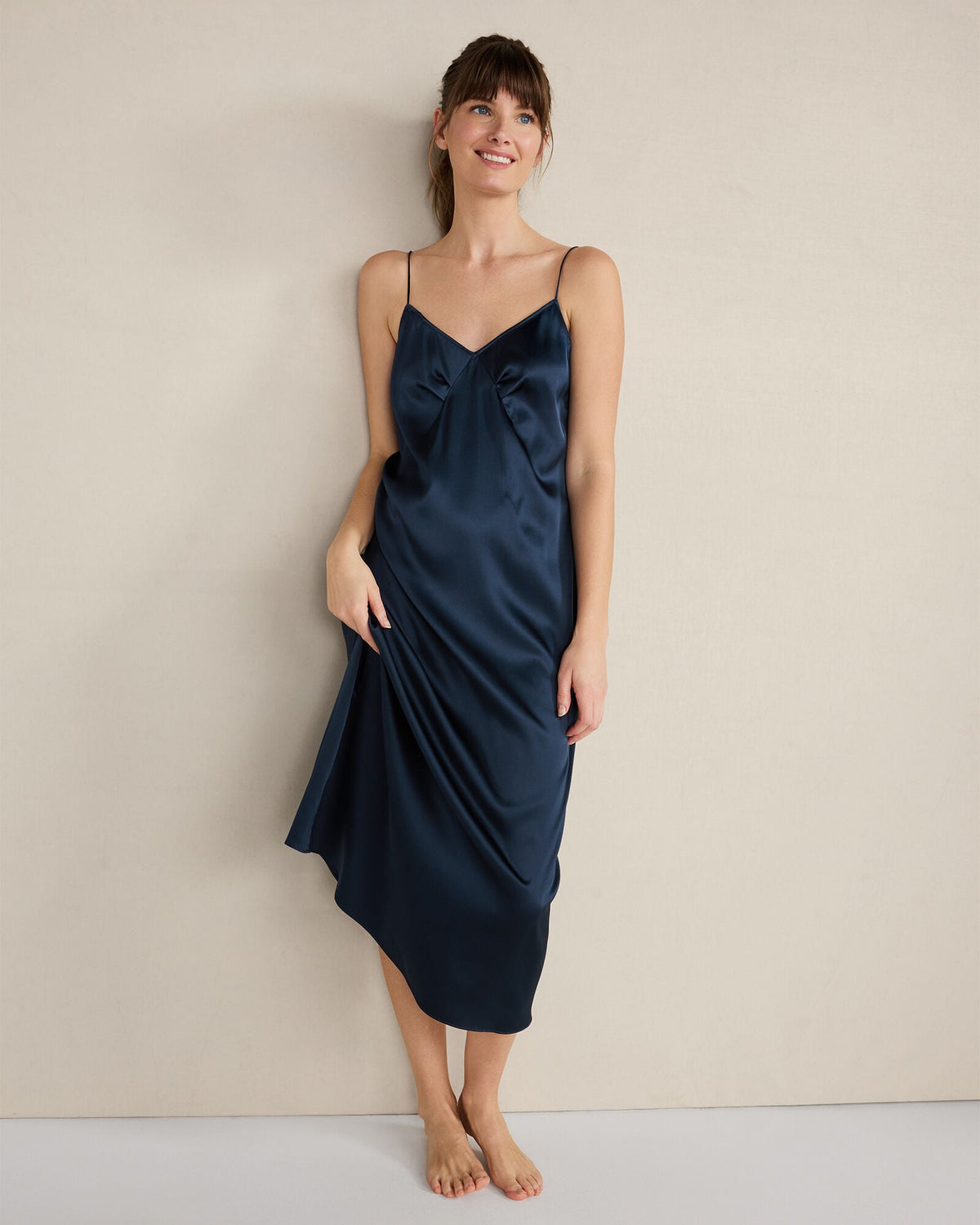 WASHABLE SILK PLEATED CHEMISE