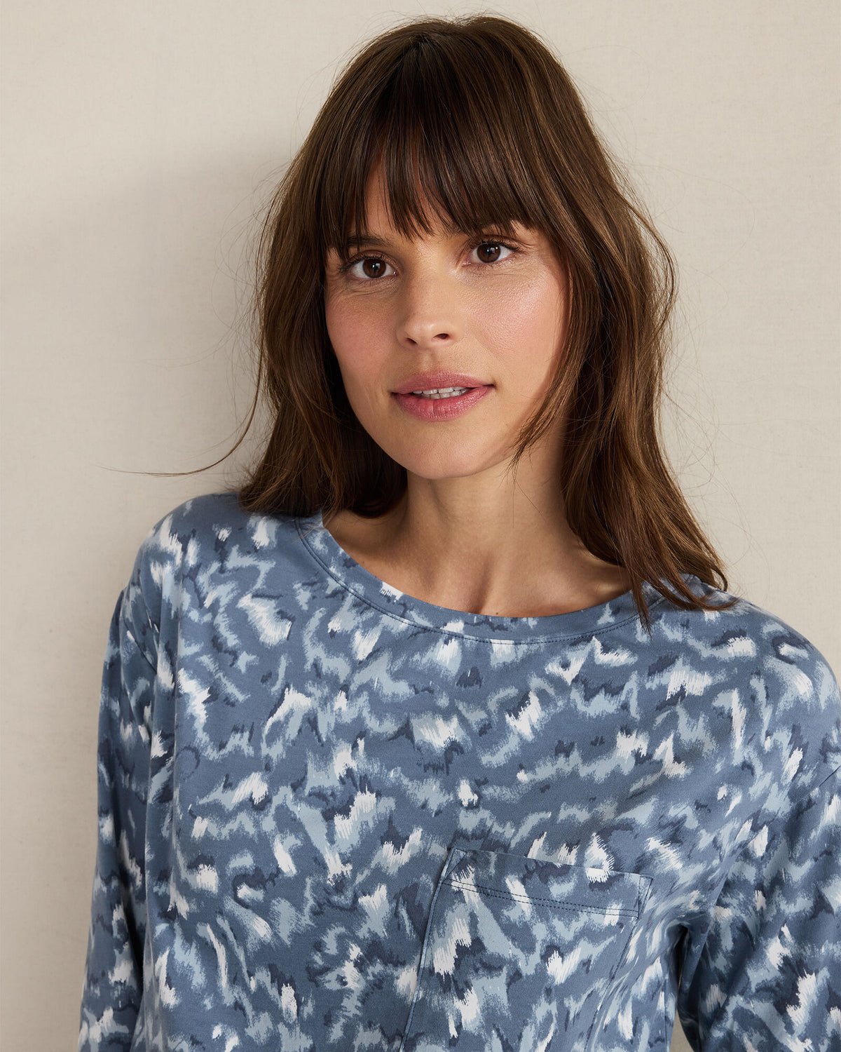 ORGANIC COTTON JERSEY WAVE PAJAMA SHIRT