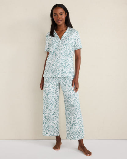 ORGANIC COTTON JERSEY BLURRED FLORAL PAJAMA PANTS