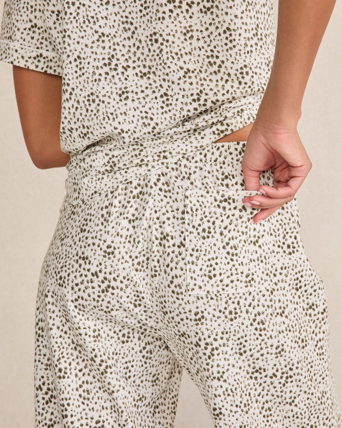 ORGANIC COTTON JERSEY ANIMAL DOT PAJAMA PANTS
