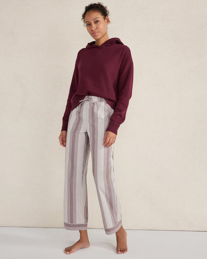 ORGANIC COTTON POPLIN FADED STRIPE PAJAMA PANTS