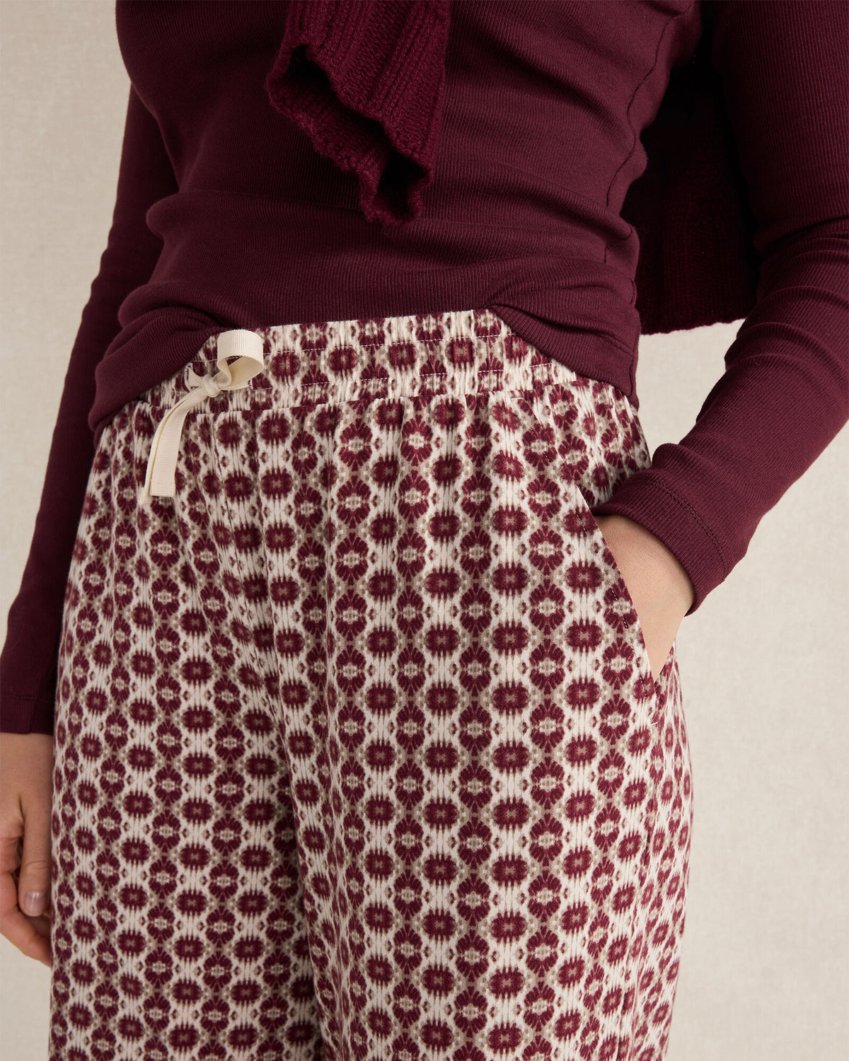 ORGANIC COTTON JERSEY IKAT PAJAMA PANTS