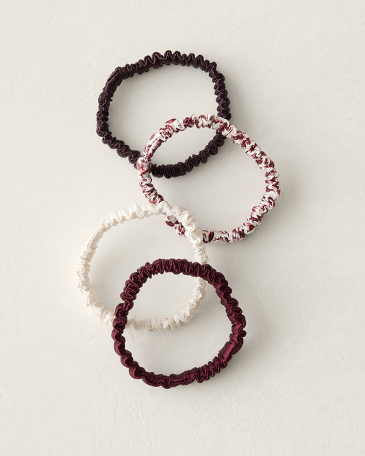 WASHABLE SILK HAIR TIES — ANIMAL DOT MULTI