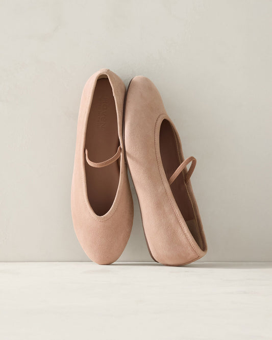 SUEDE MARY JANE BALLET FLATS