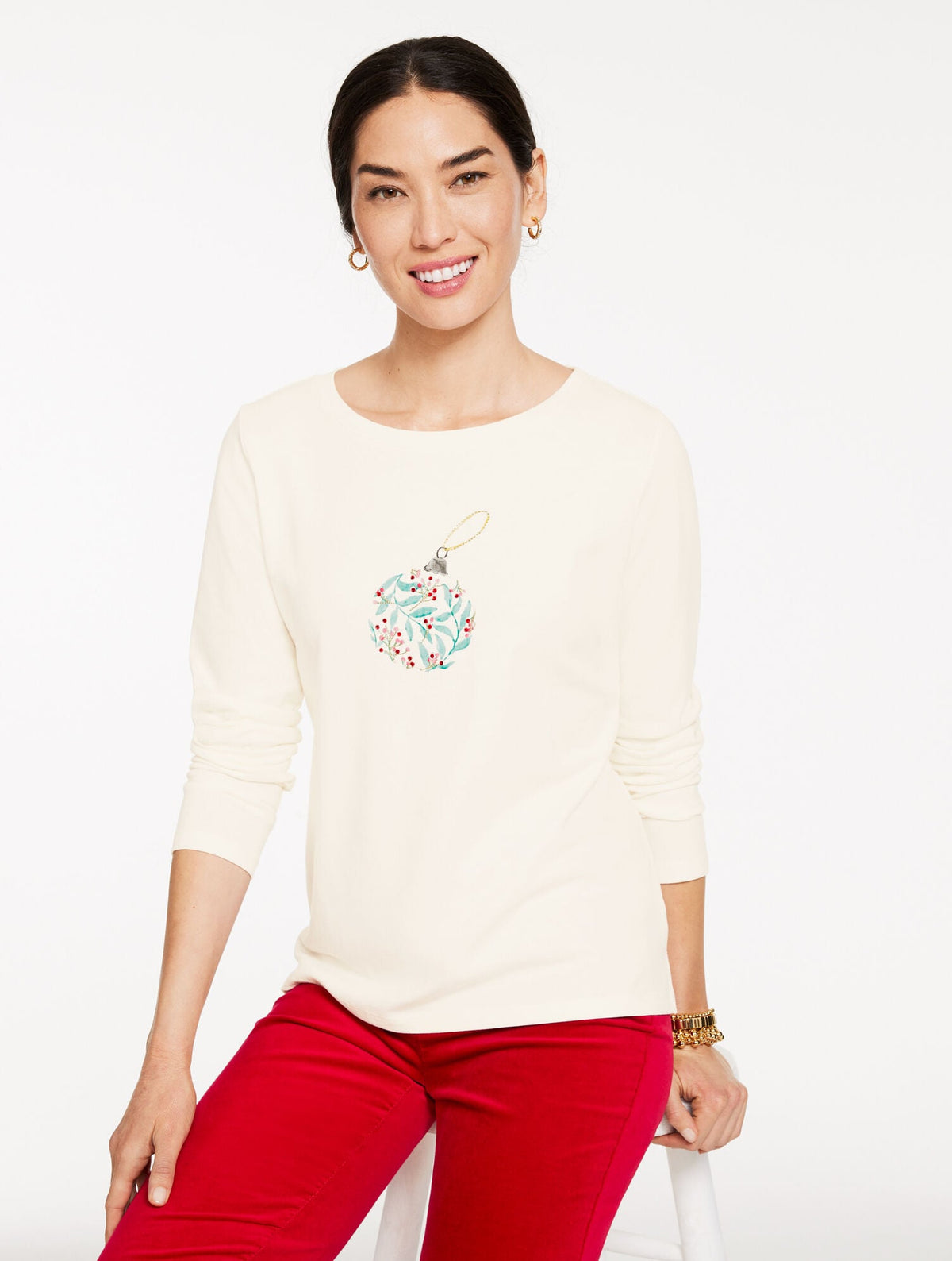 ORNAMENT LONG SLEEVE CREWNECK TEE