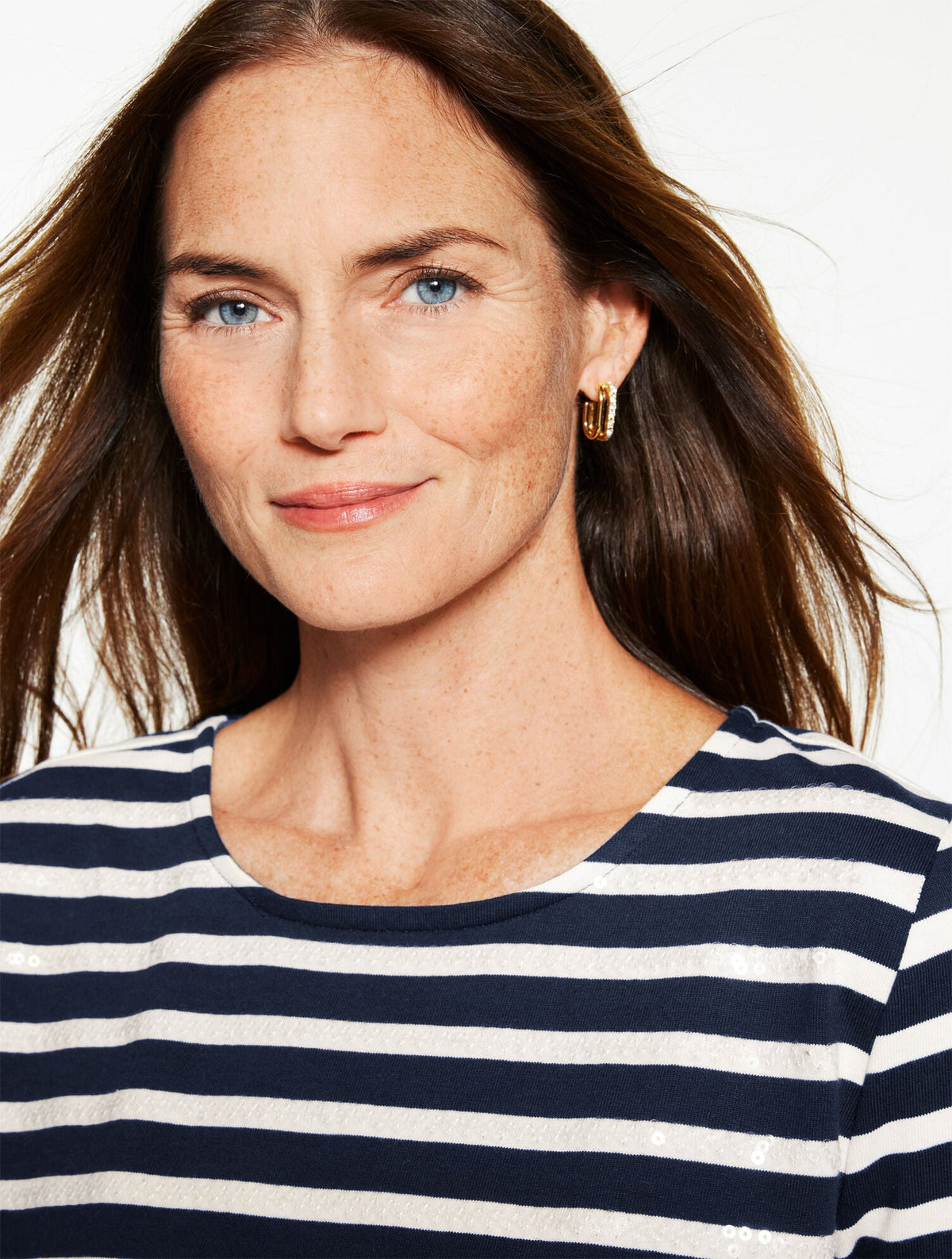 CREWNECK TEE - SEQUIN STRIPE