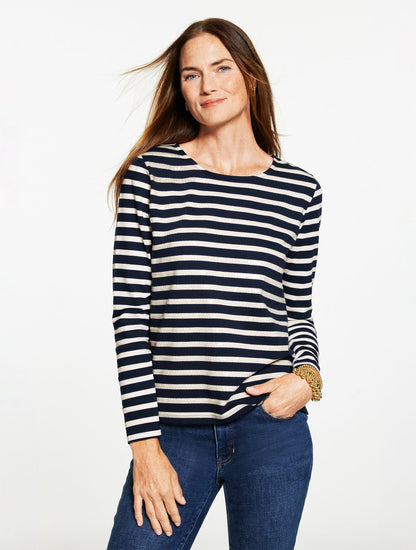 CREWNECK TEE - SEQUIN STRIPE