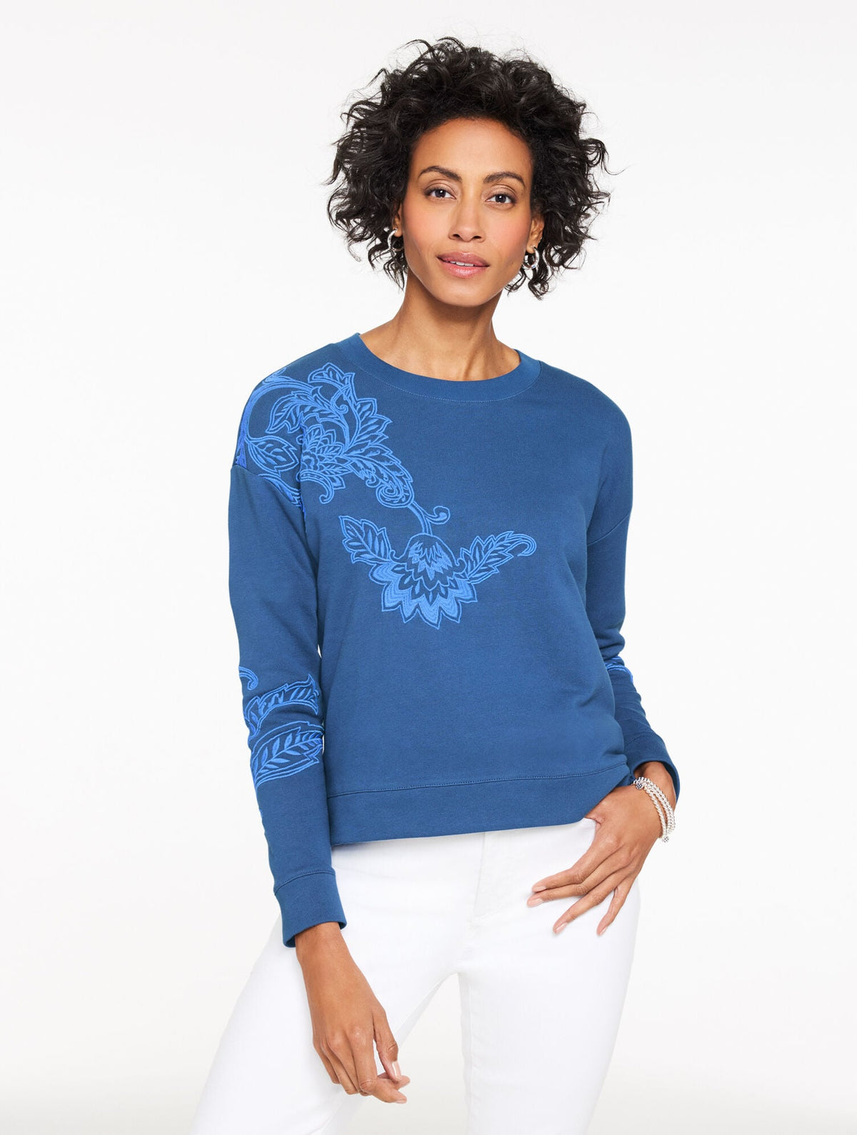 EMBROIDERED FRENCH TERRY SWEATSHIRT