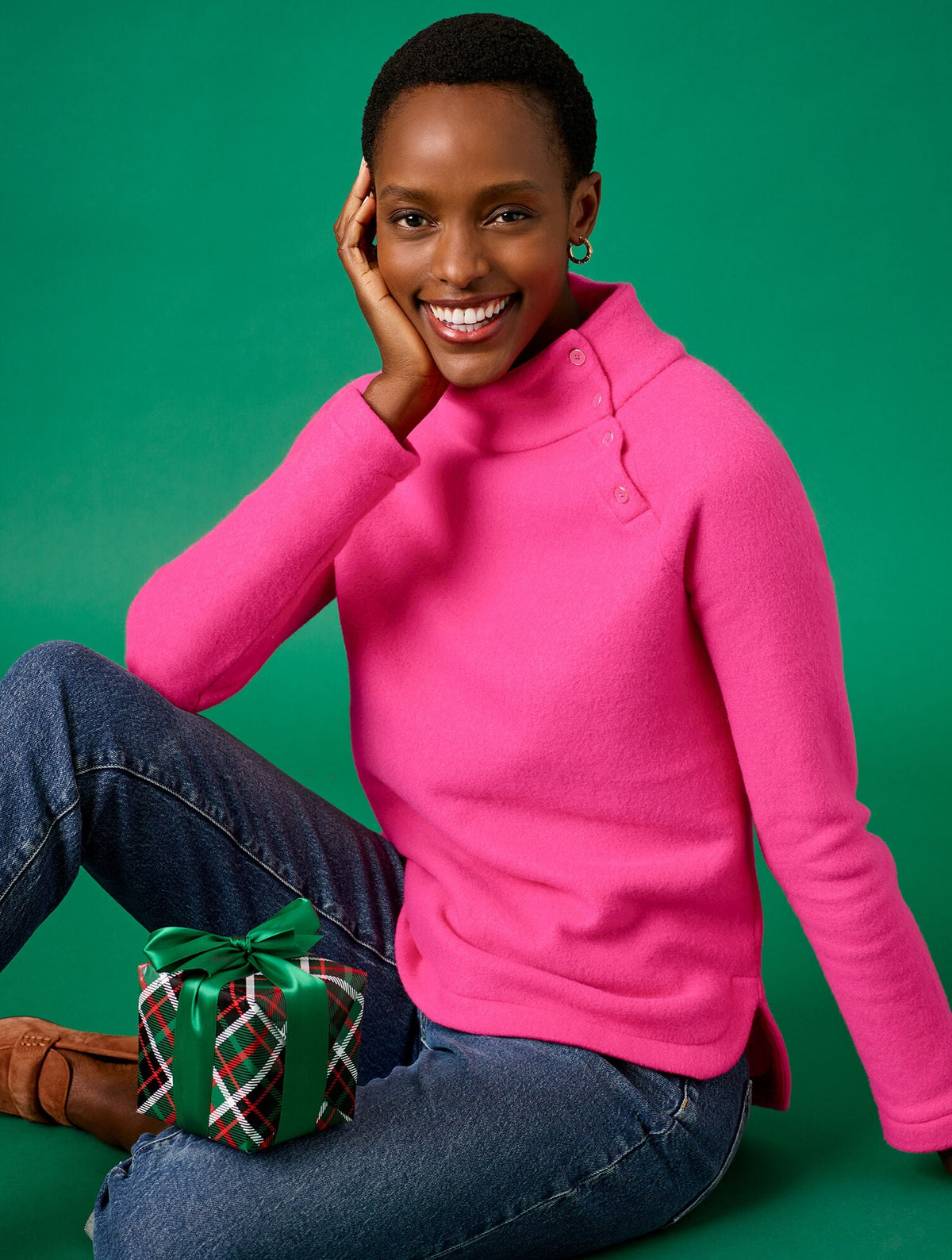 FLEECE MOCKNECK PULLOVER