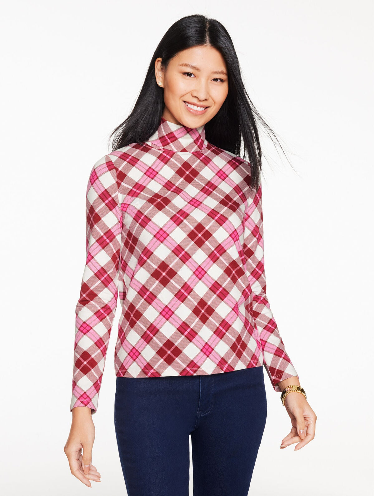 CLASSIC TURTLENECK - WINTERBERRY PLAID