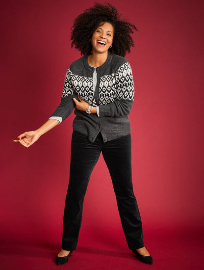 STRAIGHT LEG STRETCH VELVETEEN PANTS
