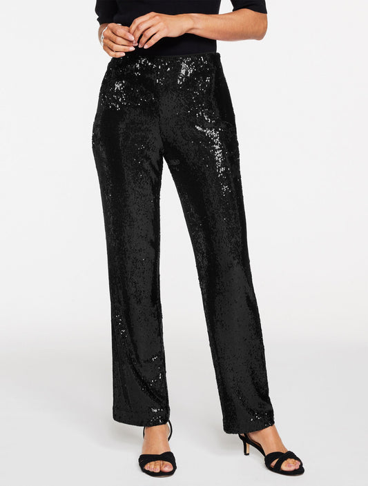STRAIGHT LEG SEQUIN PANTS