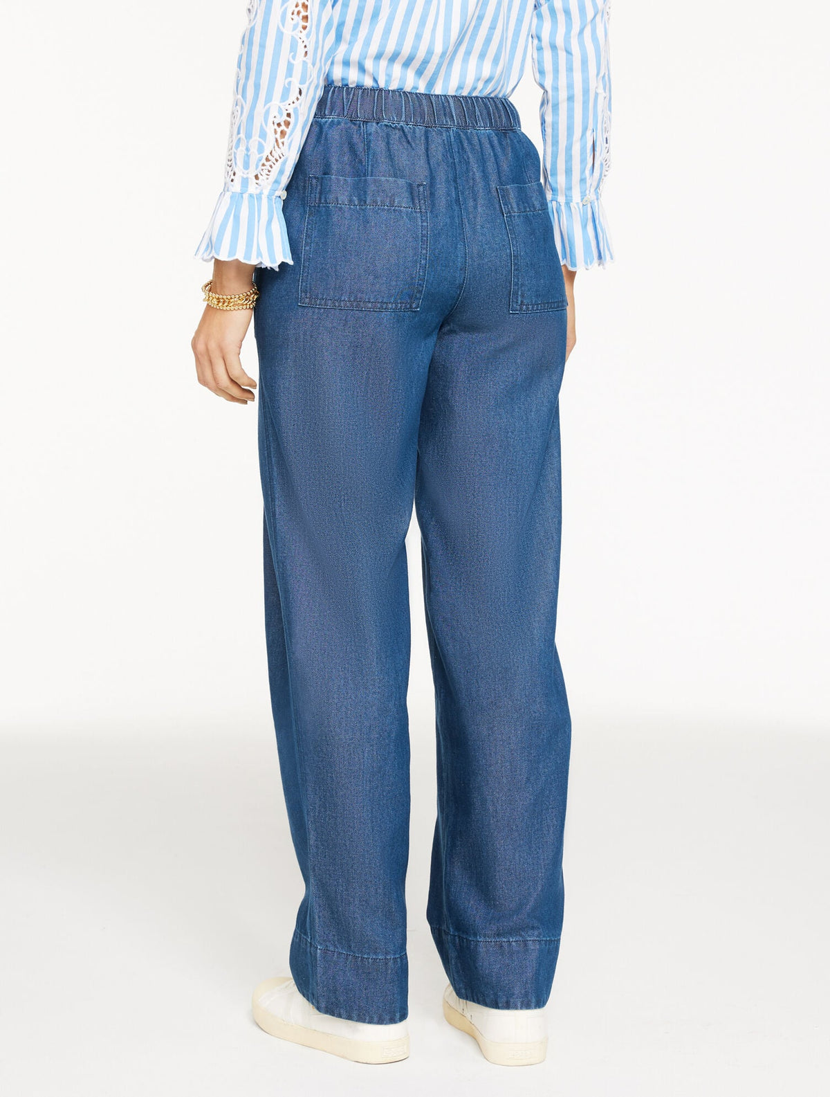 STRAIGHT LEG PULL-ON PANTS - REFINED DENIM