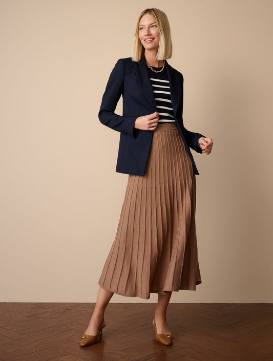 PLEATED FIT & FLARE SKIRT