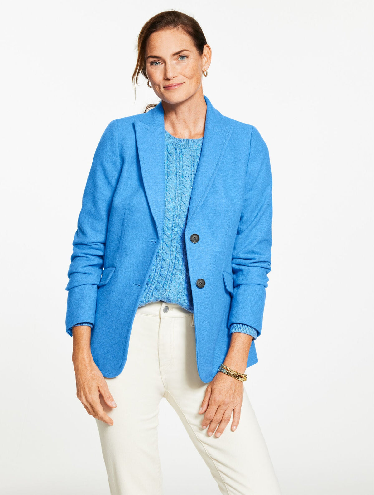 CLASSIC SHETLAND BLAZER - POND BLUE