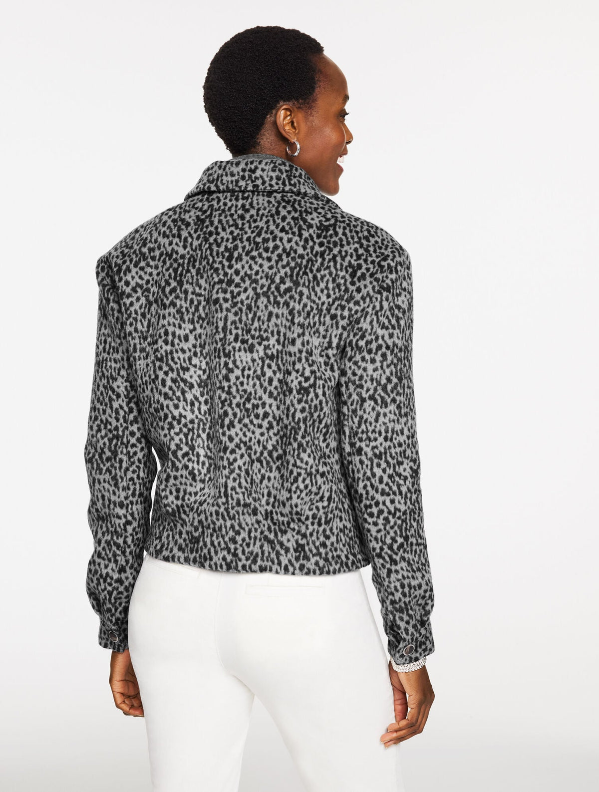BRUSHED JACKET - SNOW LEOPARD