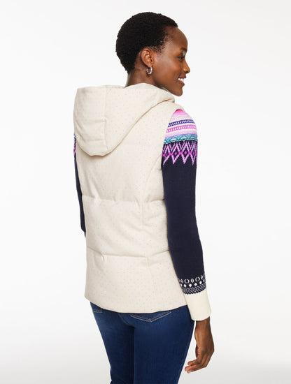 STUDDED FLANNEL HOODED VEST