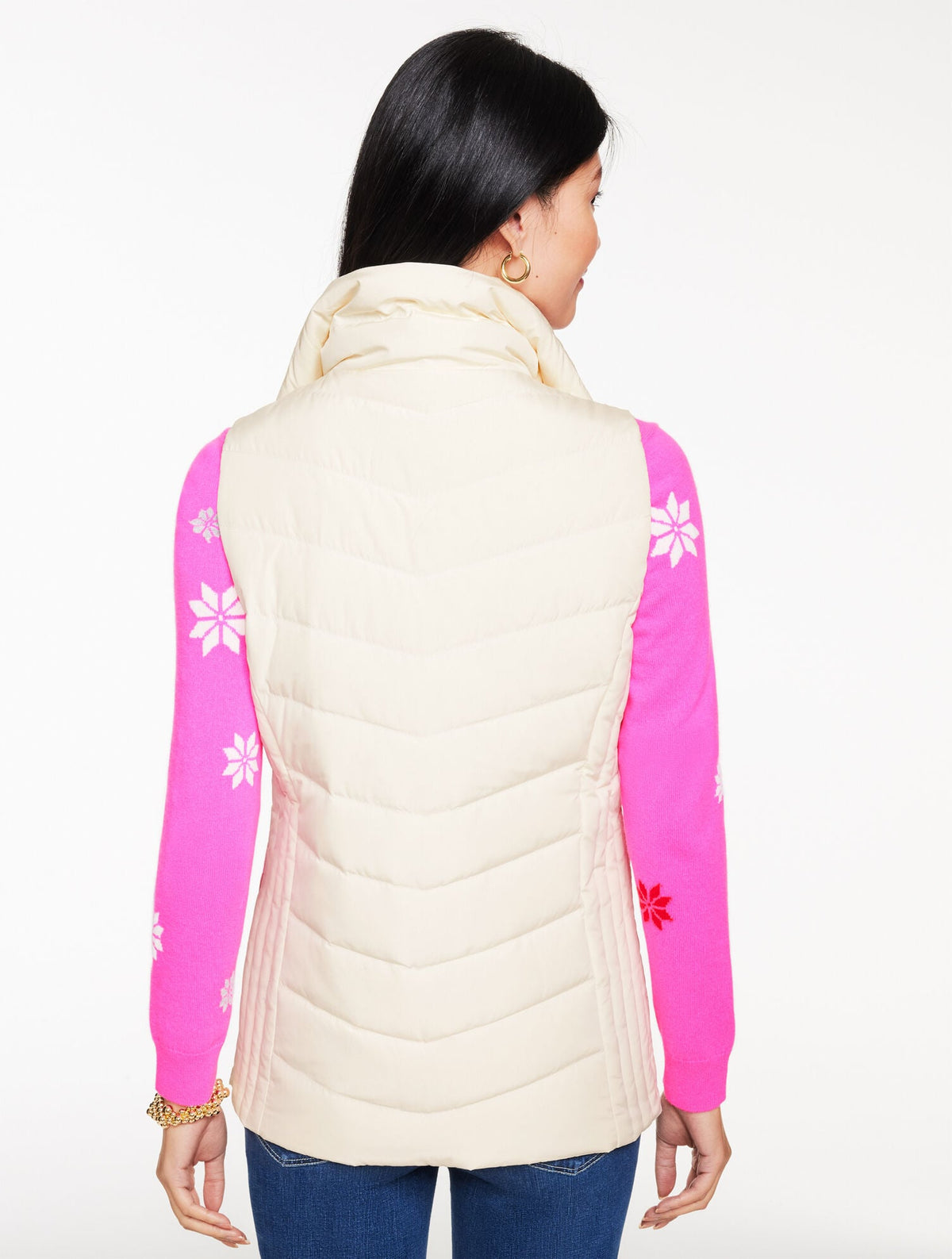 FAUX FUR COLLAR DOWN PUFFER VEST