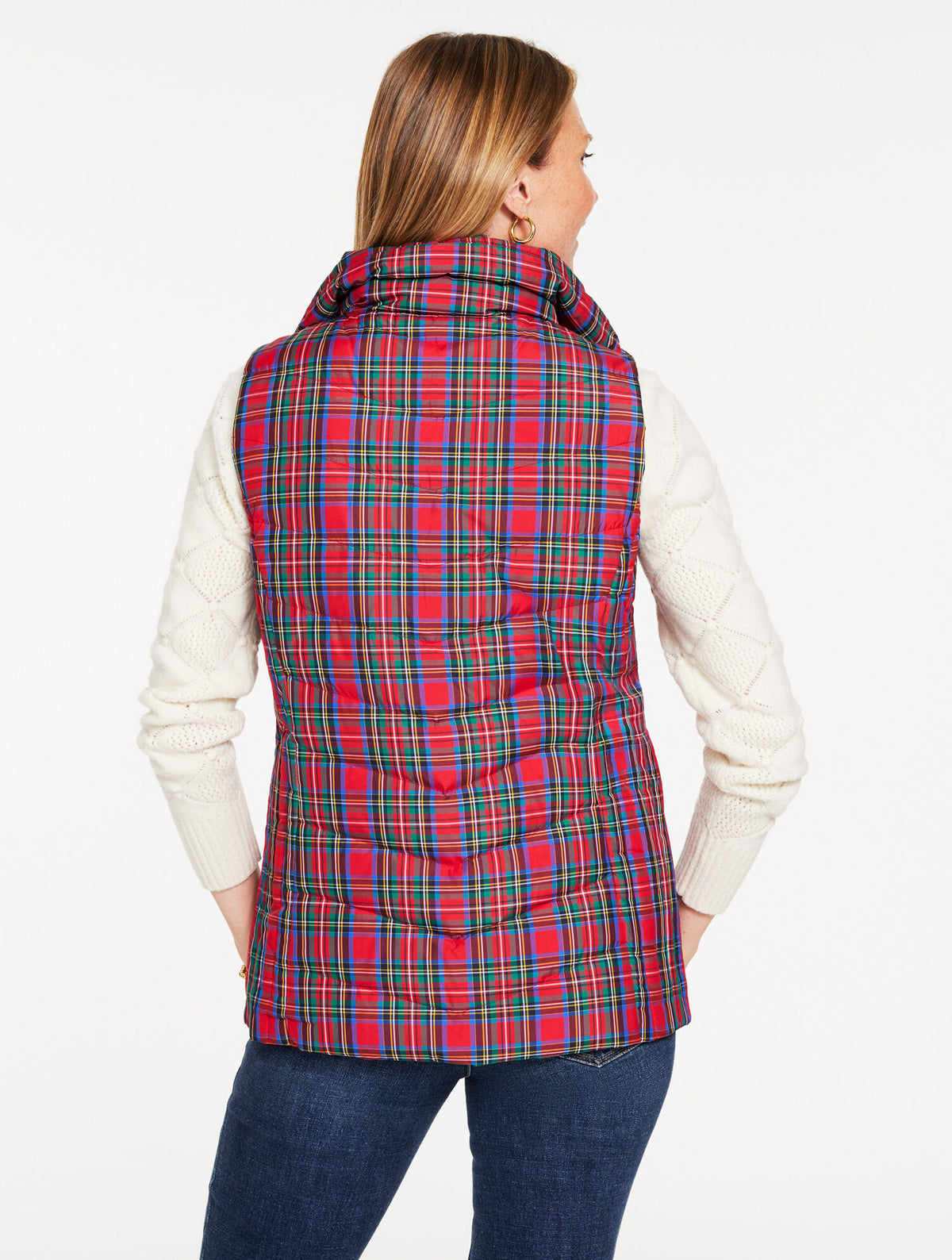 DOWN PUFFER VEST - BLISSFUL PLAID