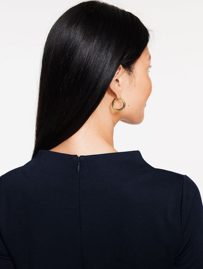 PASSPORT PONTE FUNNEL NECK DRESS