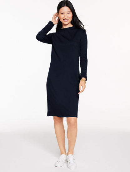 PASSPORT PONTE FUNNEL NECK DRESS