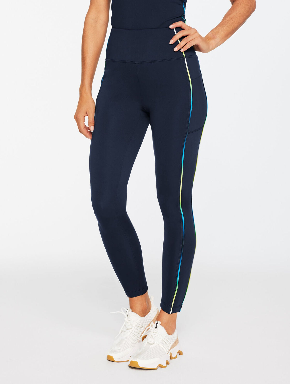 SPORT FLEECEBACK LEGGINGS - OMBRÉ PIPED