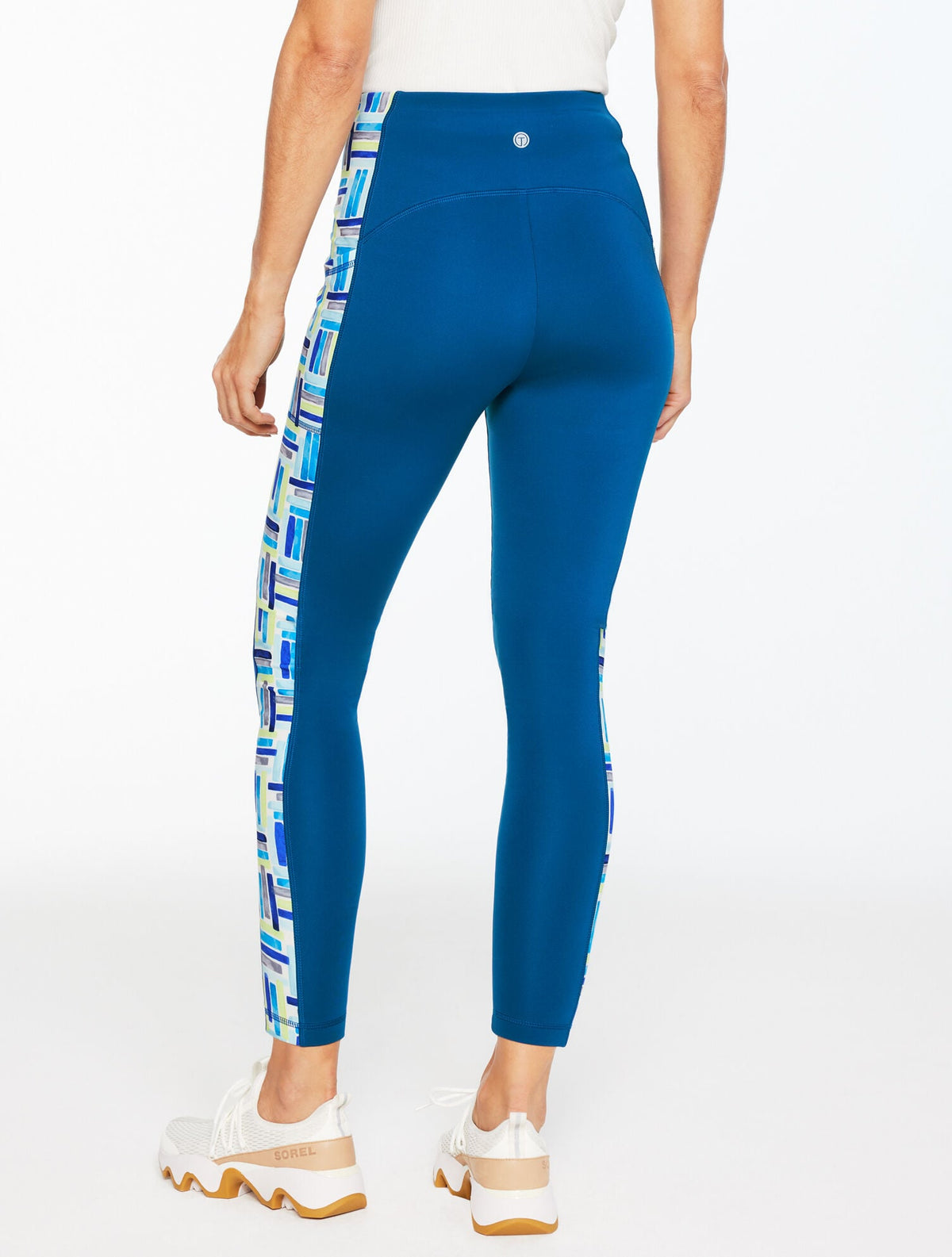 SPORT FLEECEBACK LEGGINGS - WATERCOLOR GEO