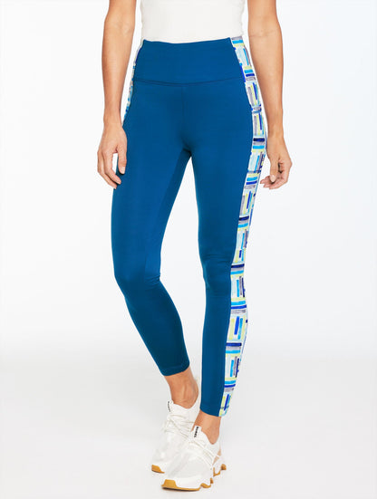 SPORT FLEECEBACK LEGGINGS - WATERCOLOR GEO