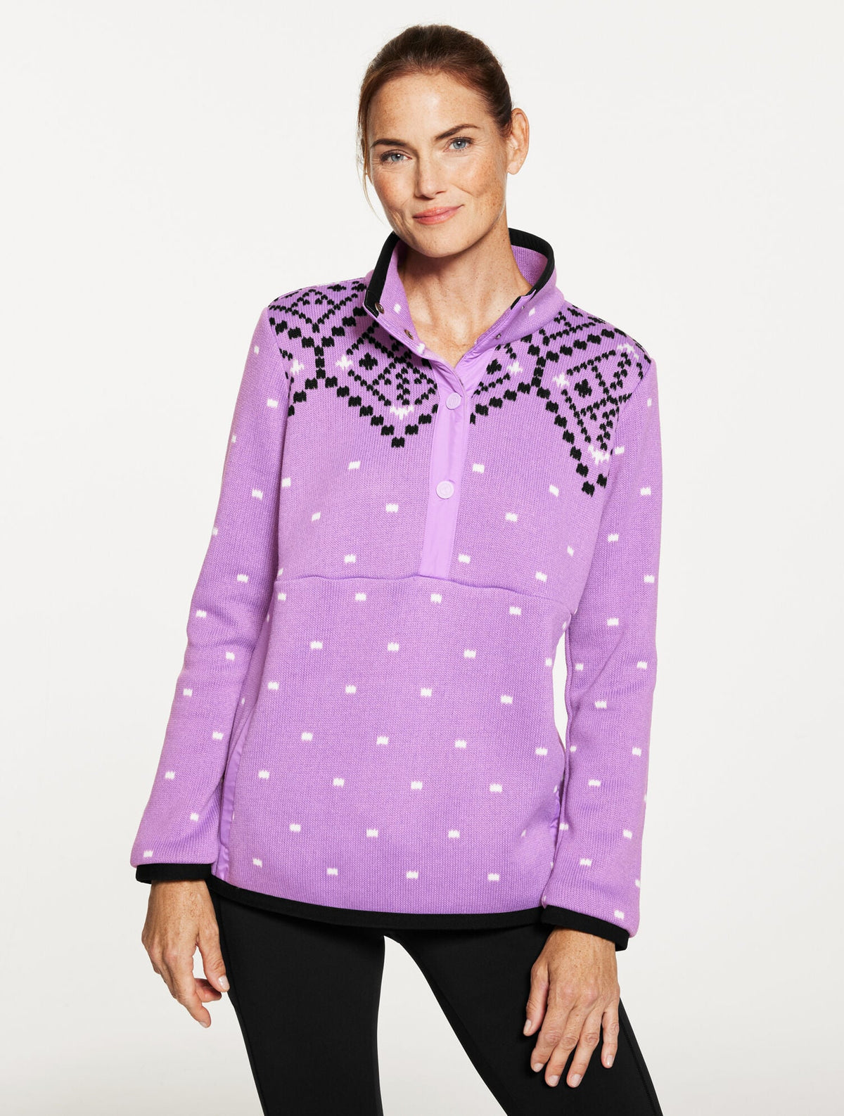 SHERPA MOCKNECK PULLOVER - DIAMOND FAIR ISLE