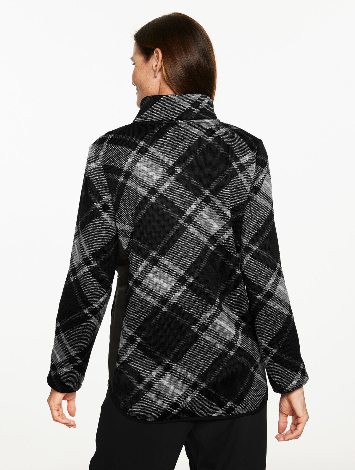 FLEECEBACK SWEATER JACKET - CHILLY PLAID