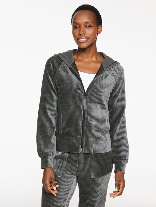 SKY LOUNGE VELOUR FULL-ZIP HOODIE