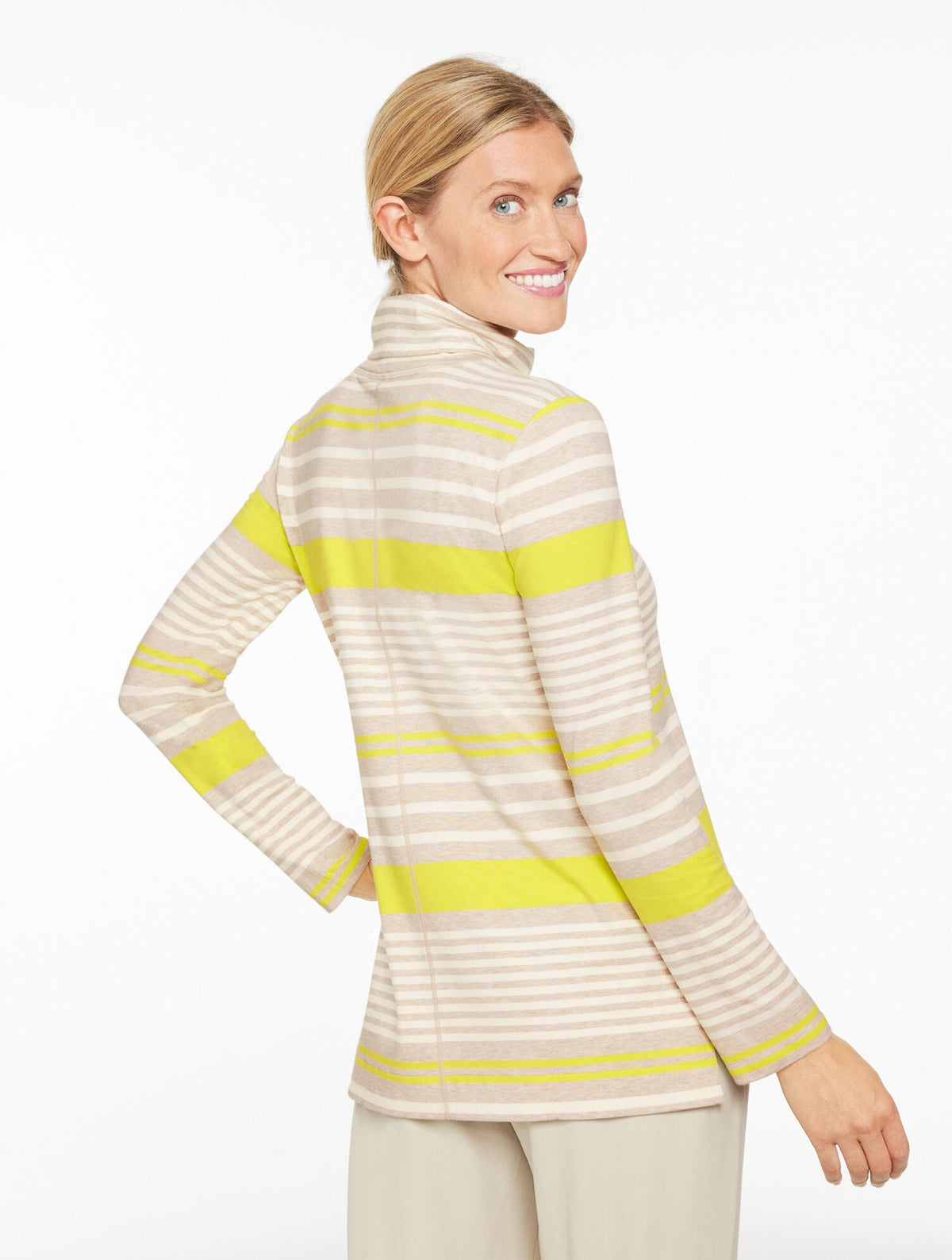 SUPERSOFT JERSEY TURTLENECK TEE - REFRESH STRIPE