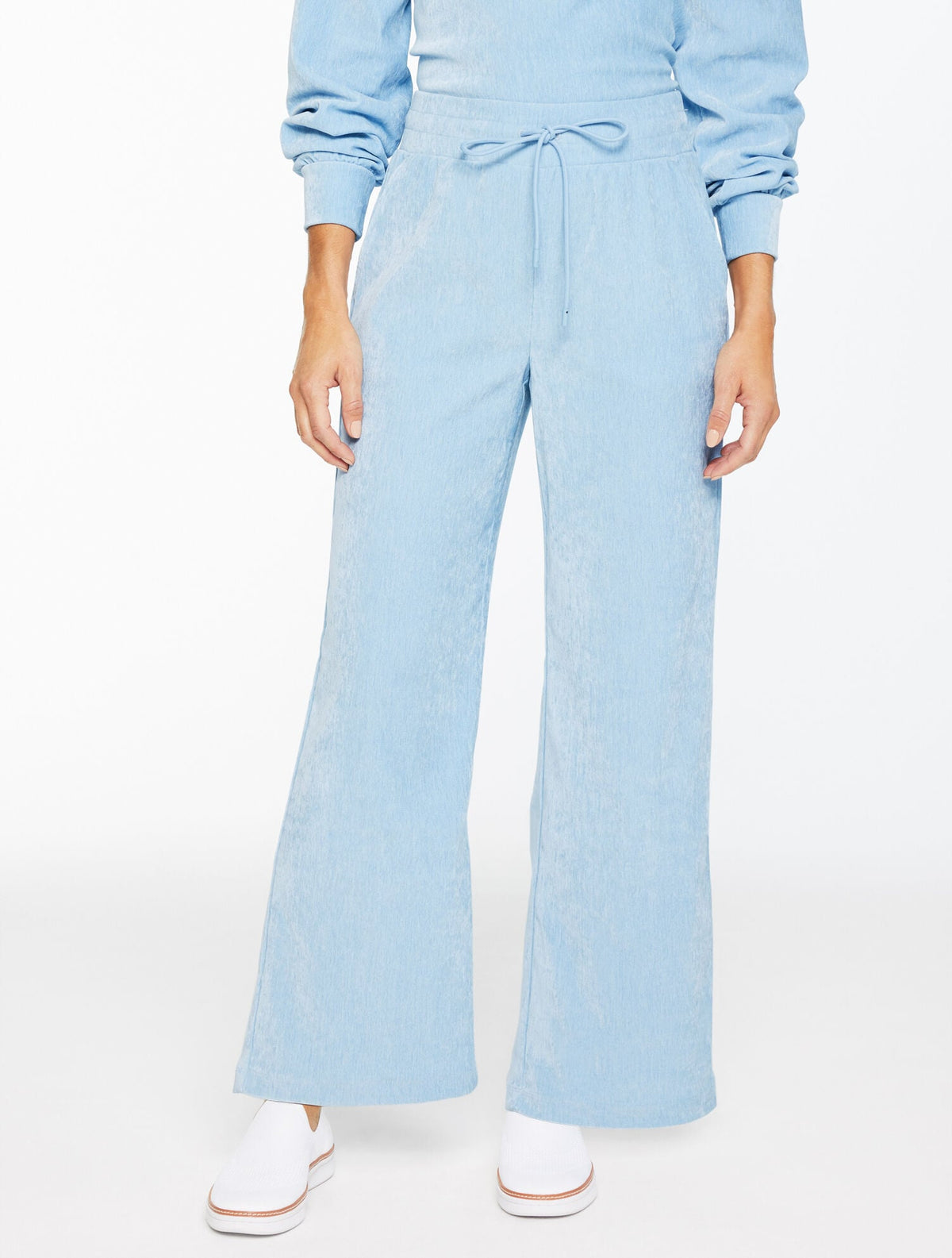 VELOUR WIDE LEG PANTS