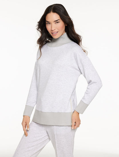AIRKNIT STRETCH TURTLENECK TUNIC PULLOVER